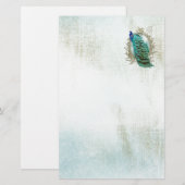 pauw mooie turkooise  shabbyvogel briefpapier (Voorkant / Achterkant)