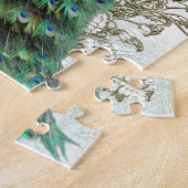 pauw mooie turkooise  shabbyvogel legpuzzel (Zijkant)