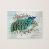 pauw mooie turkooise  shabbyvogel legpuzzel (Horizontaal)