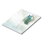 pauw mooie turkooise  shabbyvogel notitieblok (Linkerzijde)