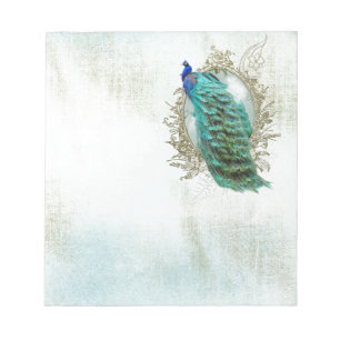 pauw mooie turkooise  shabbyvogel notitieblok