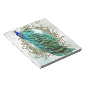 pauw mooie turkooise  shabbyvogel notitieblok (Schuin)