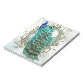 pauw mooie turkooise  shabbyvogel notitieblok (Linkerzijde)