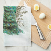 pauw mooie turkooise shabbyvogel theedoek (Quarter Fold)