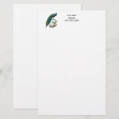 Pauw op een tak briefpapier (Voorkant / Achterkant)