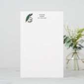 Pauw op een tak briefpapier (Staand voorkant)