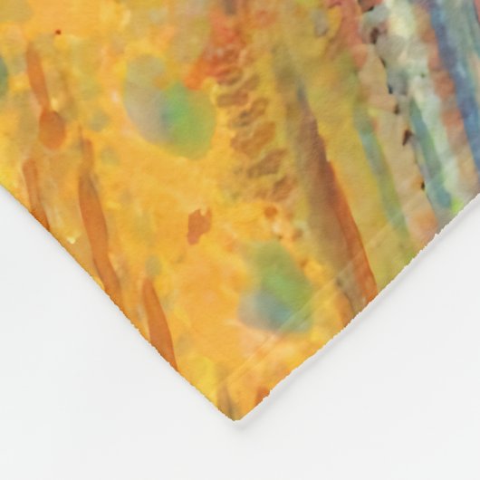  Pauw op een takschilderij Fleece Deken (Hoek)