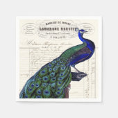  pauw op Franse Ephemera Servet (Voorkant)