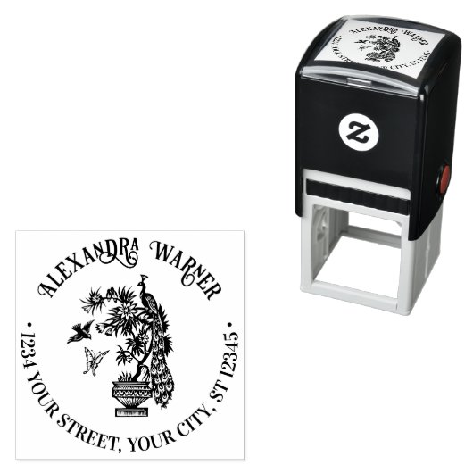 Pauw op Plant Vlinder Vogel Naam Adres Zelfinktende Stempel (In situ)