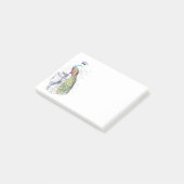 Pauw op urn post-it® notes (Schuin)