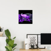 PAUW ,paars blauw violet zwart Poster (Thuiskantoor)