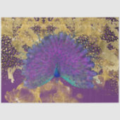 Pauw Paarse en Gouden Luipaard Decoupage Tissuepapier (Voorkant)