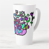 Pauw paarse rozen  latte mok (Rechterhoek)