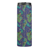 Pauw Paisley Koninklijk Blauw Monogram Thermosbeker (Achterkant)