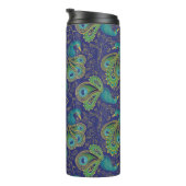Pauw Paisley Koninklijk Blauw Monogram Thermosbeker (Geroteerd rechts)