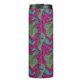 Pauw Paisley Koninklijk Roze Fuchsia Monogram Thermosbeker (Achterkant)