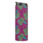 Pauw Paisley Koninklijk Roze Fuchsia Monogram Thermosbeker (Geroteerd rechts)