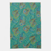 Pauw Paisley Koninklijk Teal Monogram Theedoek (Verticaal)