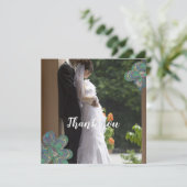 Pauw Paisley Trouw Dank Je Foto Kaarten (Staand voorkant)