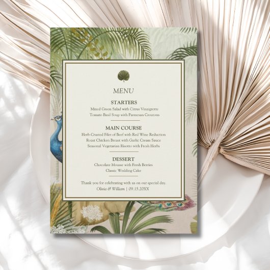 Pauw Palm Huwelijksmenu Menu