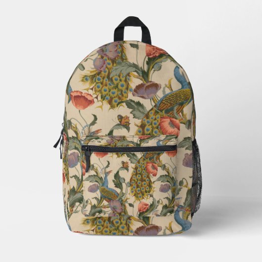 Pauw Patroon Kleurrijke Kunst Bedrukte Rugzak (Voorkant)