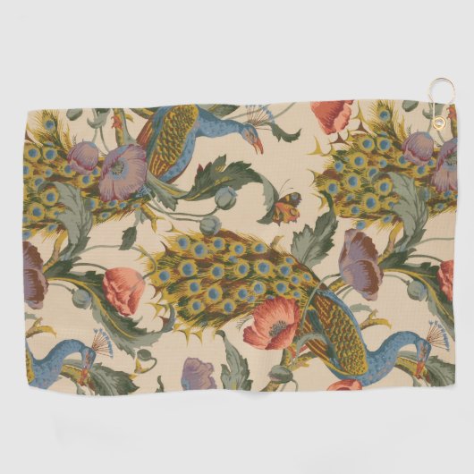  Pauw Patroon Kleurrijke Kunst Golfhanddoek (Horizontaal)