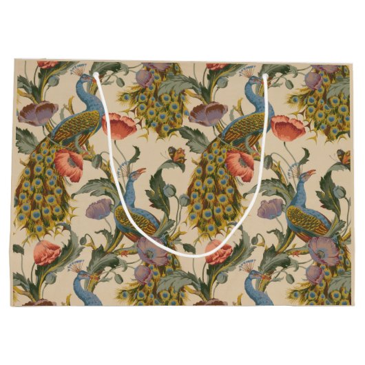  Pauw Patroon Kleurrijke Kunst Groot Cadeauzakje (Achterkant)