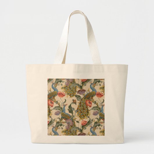 Pauw Patroon Kleurrijke Kunst Grote Tote Bag (Voorkant)
