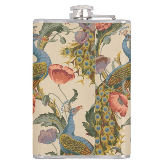  Pauw Patroon Kleurrijke Kunst Heupfles (Achterkant)