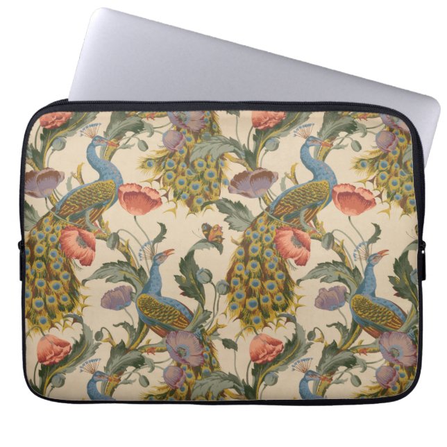 Pauw Patroon Kleurrijke Kunst Laptop Sleeve (Voorkant)