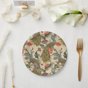  Pauw Patroon Kleurrijke Kunst Papieren Bordje