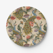 Pauw Patroon Kleurrijke Kunst Papieren Bordje (Voorkant)