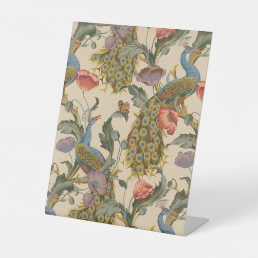  Pauw Patroon Kleurrijke Kunst Reclamebord Met Voetstuk (Voorkant)