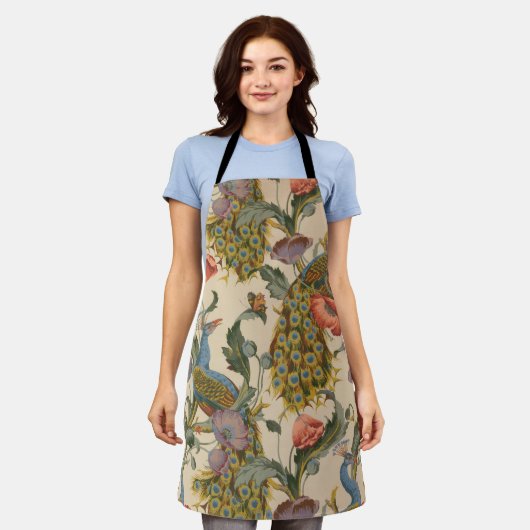  Pauw Patroon Kleurrijke Kunst Schort (Gedragen)