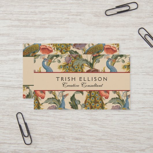  Pauw Patroon Kleurrijke Kunst Visitekaartje (Voorkant / Achterkant in situ)