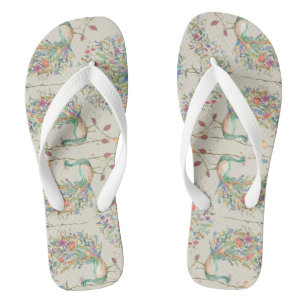 Pauw Patroon, Mooie Tropische Bloemen Teenslippers