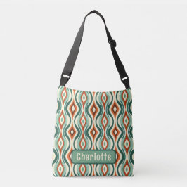 Pauw Patroon Teal Gepersonaliseerde Schoudertas Crossbody Tas