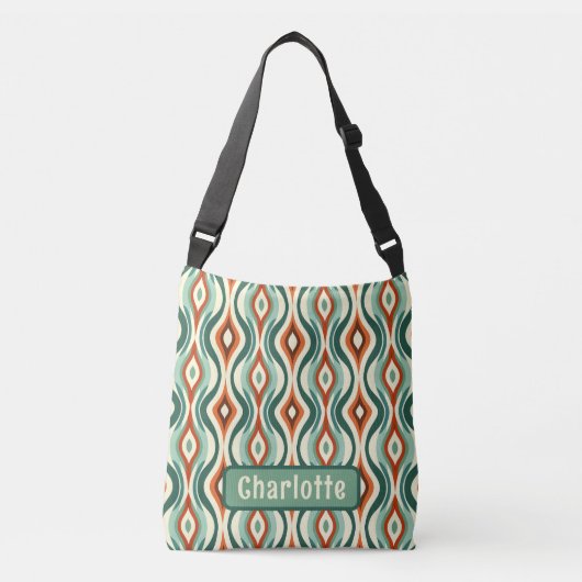 Pauw Patroon Teal Gepersonaliseerde Schoudertas Crossbody Tas (Voorkant)