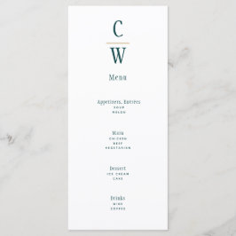 Pauw Pauwstaart Teal Groen Goud Trouw Monogram Menu