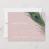 Pauw Poise | Trouw Peach-reactie maaltijdkeuze RS RSVP Kaartje (Voorkant)