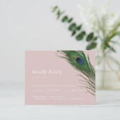 Pauw Poise | Trouw Peach-reactie maaltijdkeuze RS RSVP Kaartje (Staand voorkant)