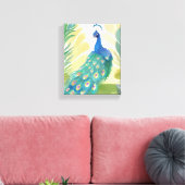 Pauw Princess | Aquarel Dier Natuur Canvas Afdruk (Insitu (Woonkamer))