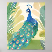 Pauw Princess | Aquarel Dier Natuur Poster (Voorkant)