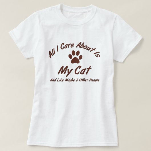 Pauw Print Cat Lover alles waar ik om geef T-shirt (Design voorkant)