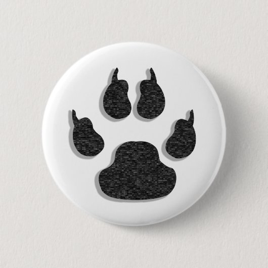 Pauw Print Dog Canine Button (Voorkant)