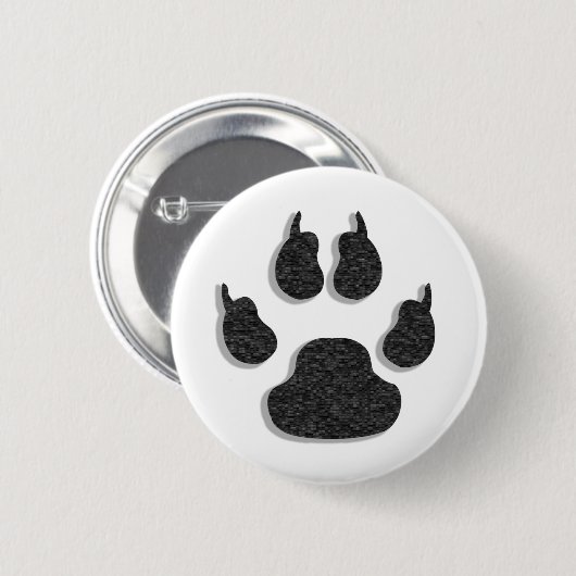 Pauw Print Dog Canine Button (Voorkant /achterkant)