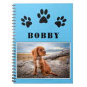 Pauw Print Dog of Pet Foto en Naam Notitieboek (Voorkant)