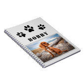 Pauw Print Dog of Pet Foto en Naam Notitieboek (Rechterzijde)
