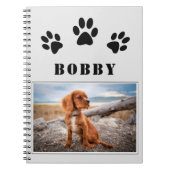 Pauw Print Dog of Pet Foto en Naam Notitieboek (Voorkant)