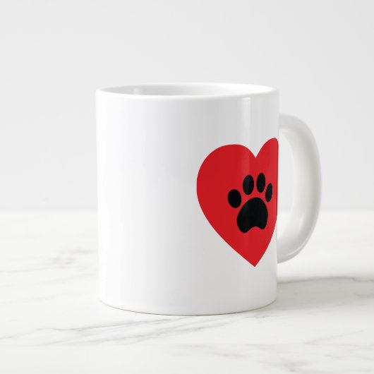 Pauw Print Heart Jumbo Mok (Voorkant rechts)